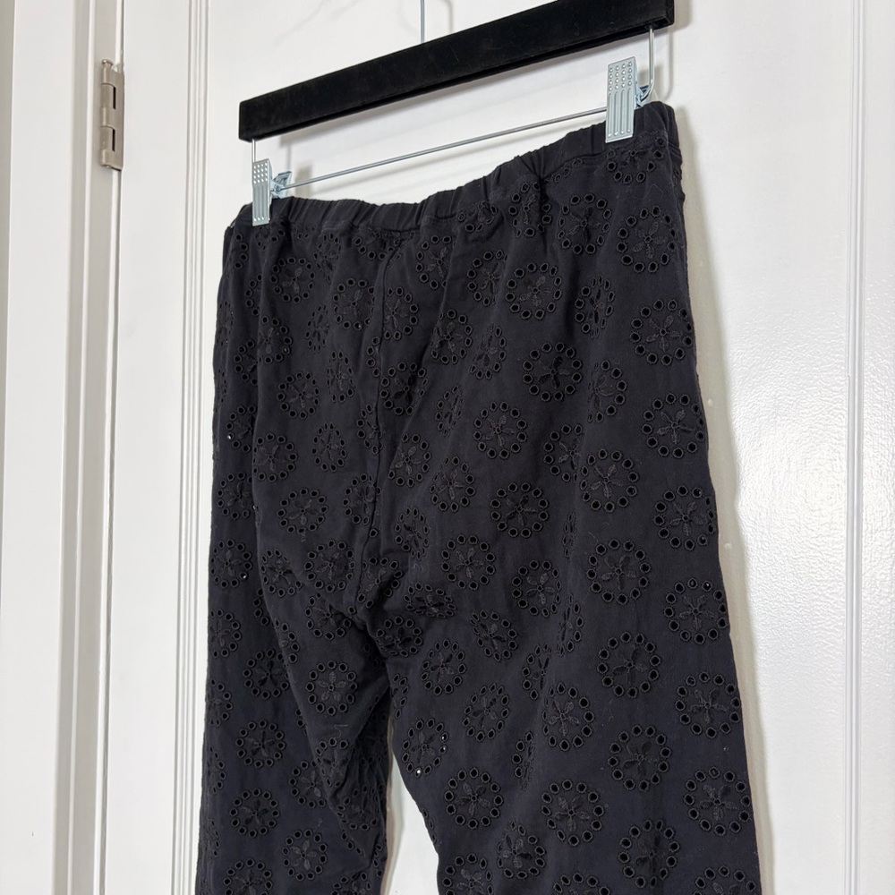 JOHNNY WAS Ayla Black Eyelet Lace Legging Scalloped Hem Pants - Picture 6 of 13
